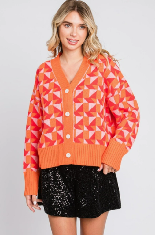 Multicolor Geometric Sweater