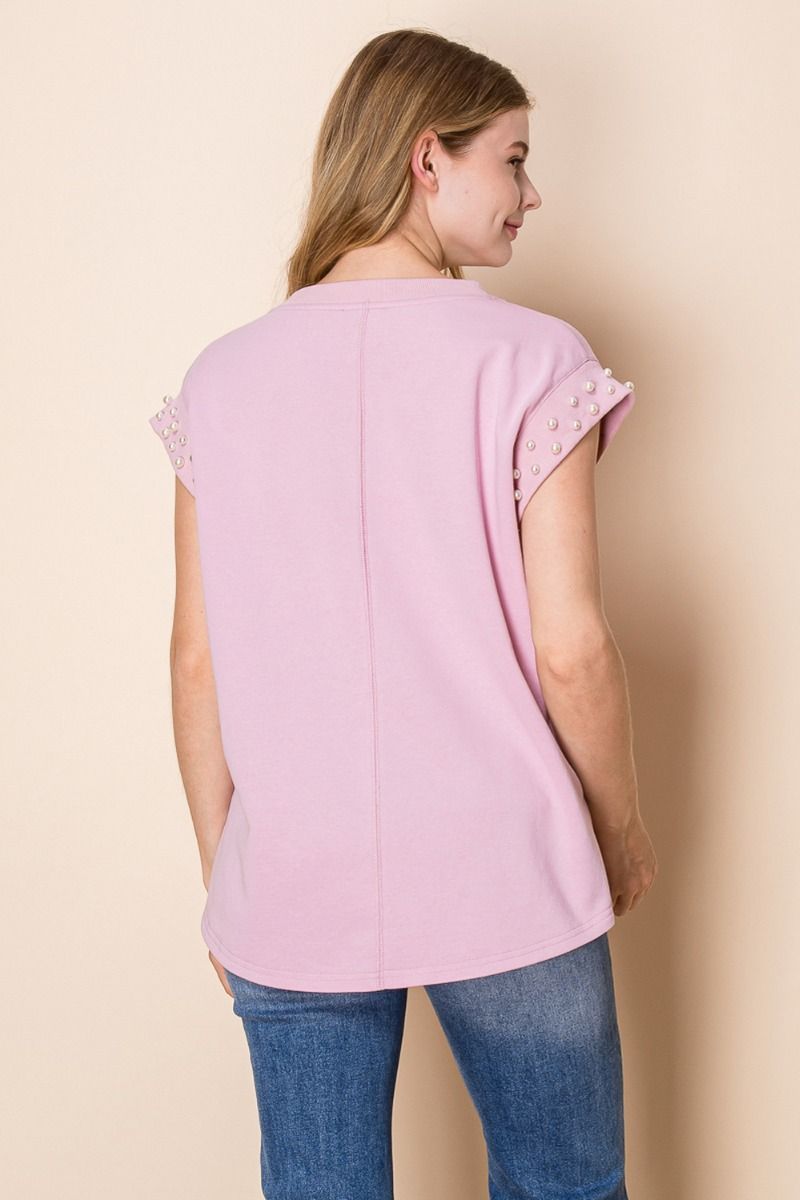 Oversized Pearl Beaded Top