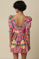 Valencia Bloom Belted Mini Dress