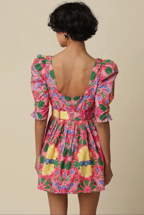 Valencia Bloom Belted Mini Dress