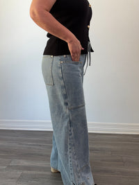 Patch Wide Leg Jeans