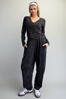 Tessa Wrap Jumpsuit - Ash Black