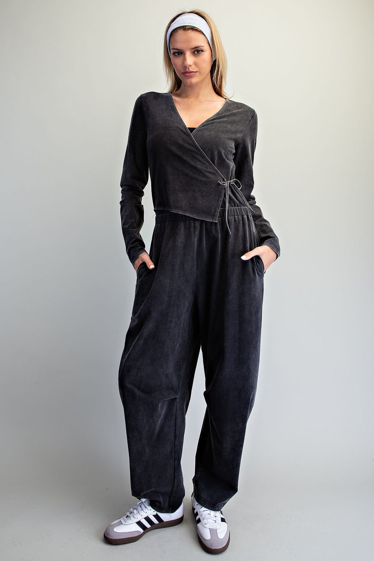 Tessa Wrap Jumpsuit - Ash Black