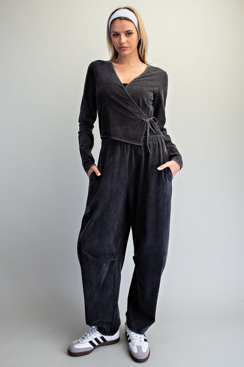 Tessa Wrap Jumpsuit - Ash Black