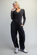 Tessa Wrap Jumpsuit - Ash Black