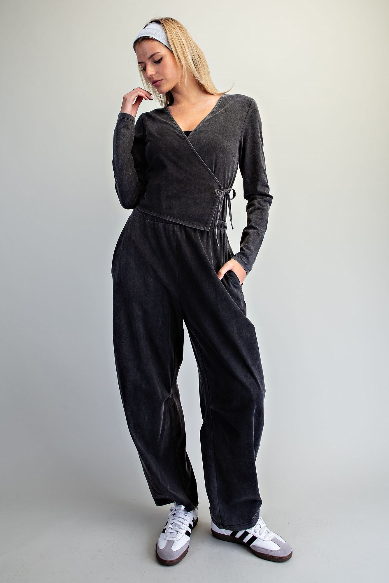 Tessa Wrap Jumpsuit - Ash Black