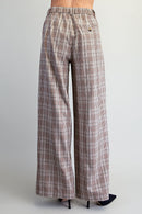 Paige Plaid Trousers - Brown