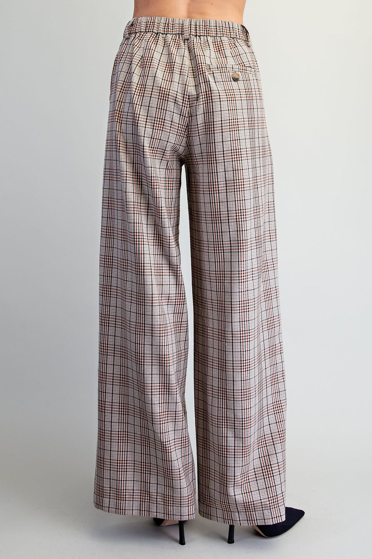 Paige Plaid Trousers - Brown