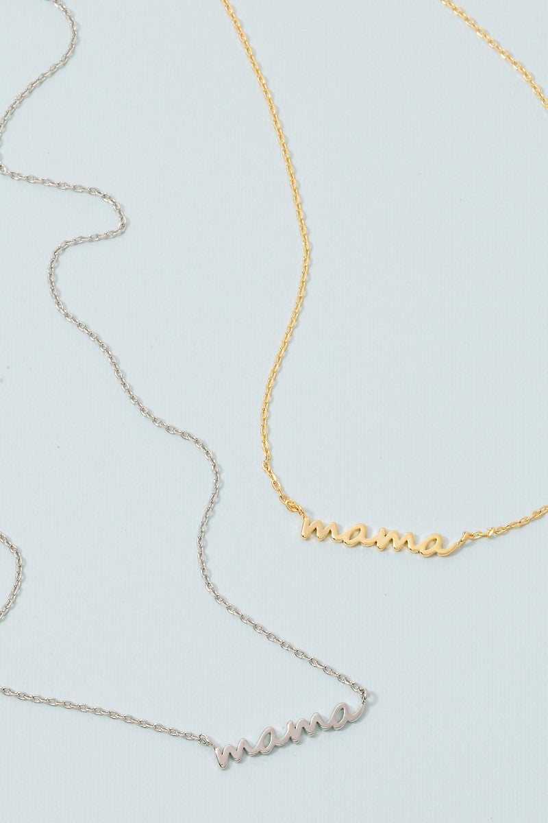 Mama Pendant Necklace Silver