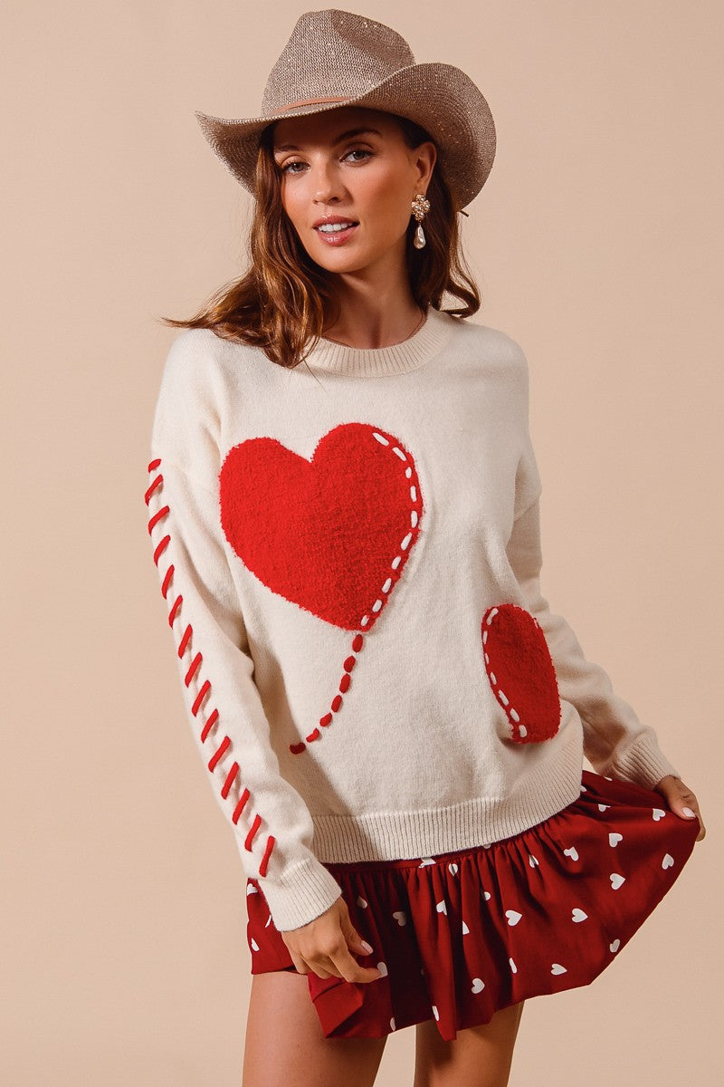 Fuzzy Heart Valentine Sweater