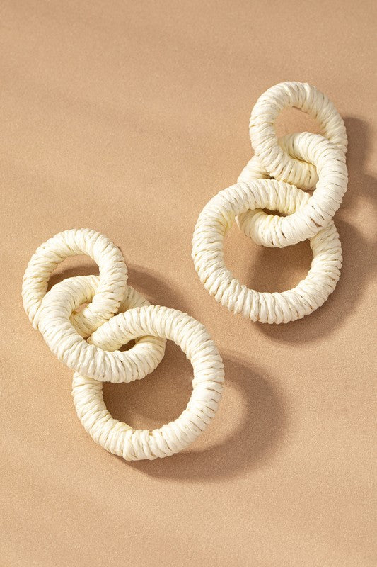 Chunky Hemp Rope Hoop Earrings