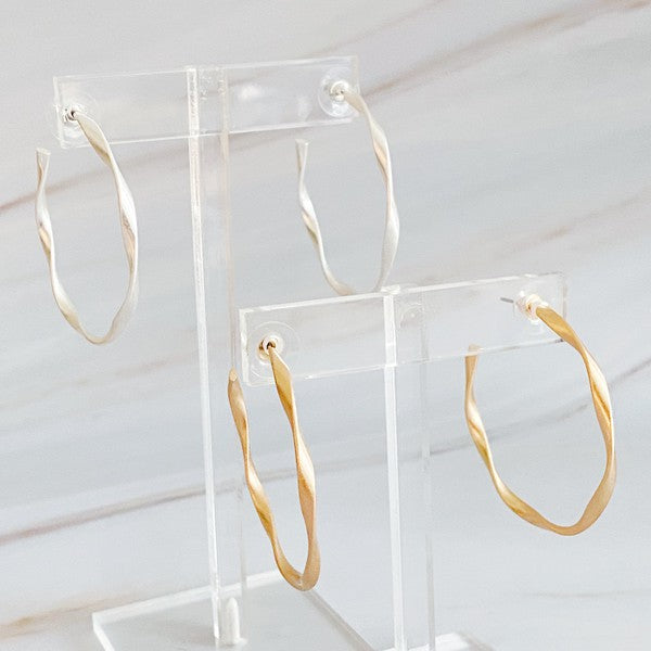 Gentle Wave Hoop Earrings