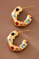 Isabella Gold Crystal Hoop Earrings