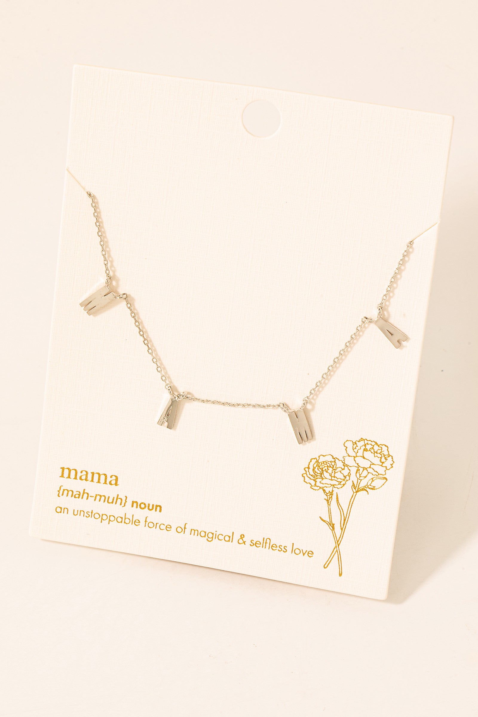 Elara Mama Station Necklace Silver