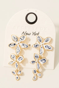 Petal Blue Ceramic Flower Earrings Blue
