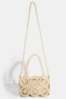Isla Woven Circle Handbag – Ivory