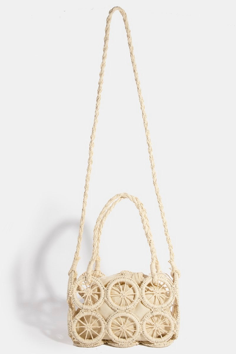 Isla Woven Circle Handbag – Ivory