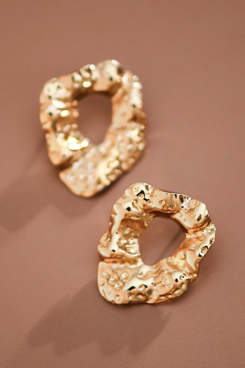Sophie Gold Plated Irregular Stud Earrings