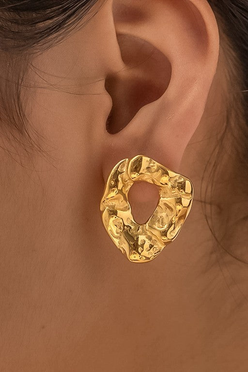 Sophie Gold Plated Irregular Stud Earrings