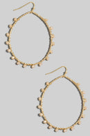Amelia Beaded Oval Earrings - Champagne