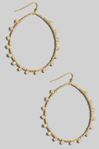 Amelia Beaded Oval Earrings - Champagne