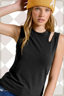 Megan Cut-Out Top - Black
