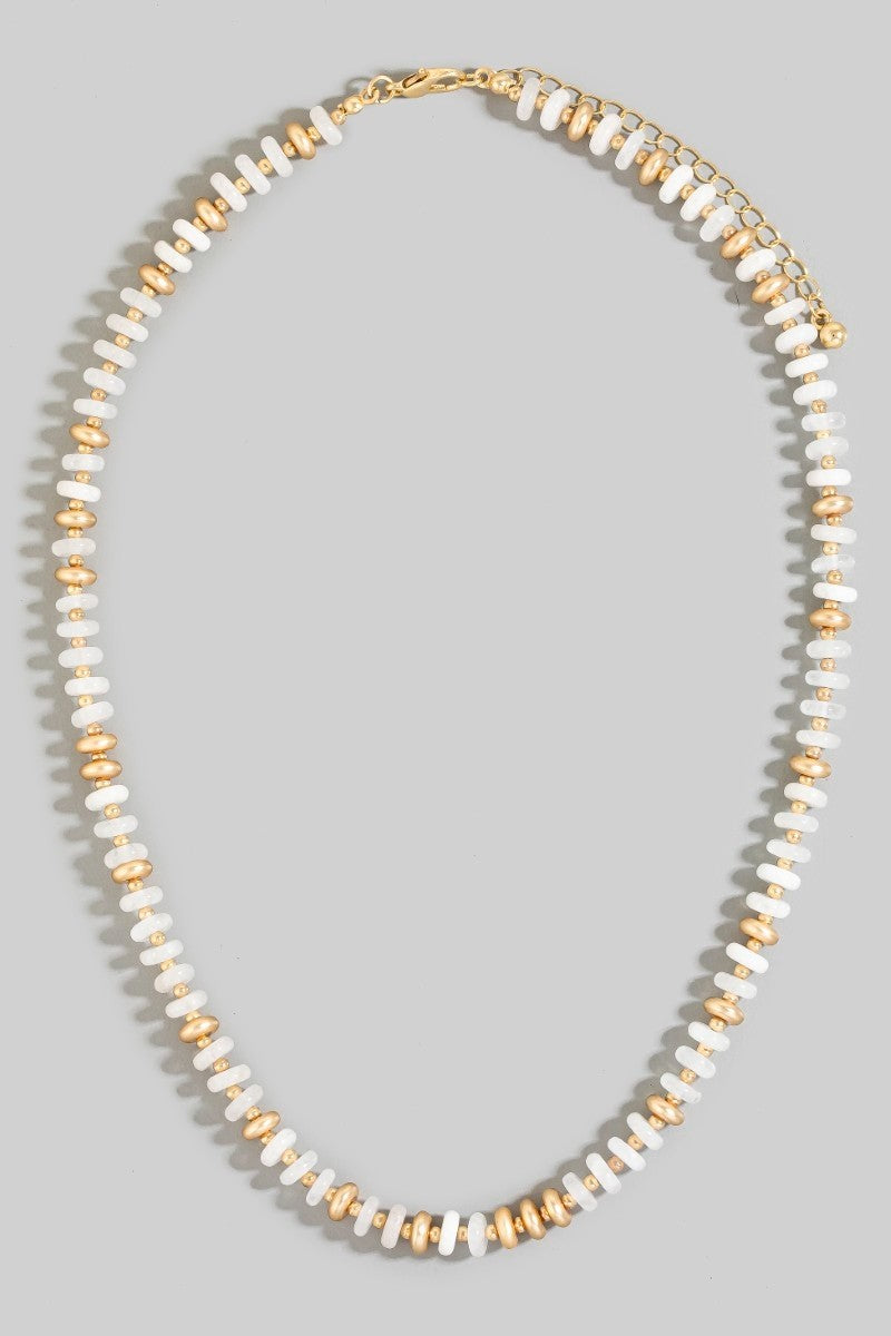Clara Semi-Precious Stone Necklace - White