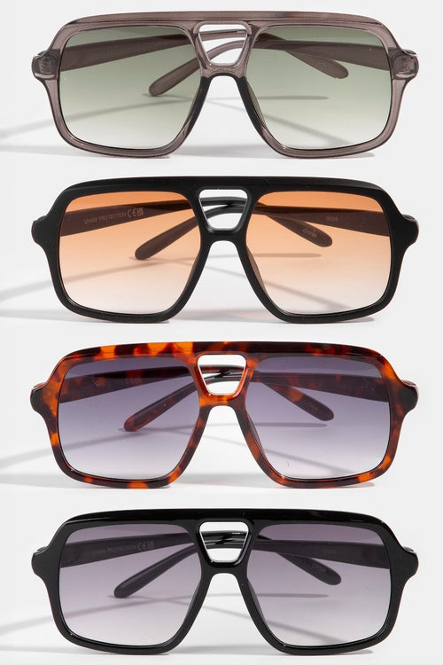 Vivian Retro Aviator Sunglasses - Tort/Black
