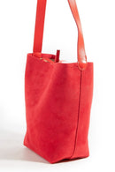 Deja Suede Bucket Tote - Red