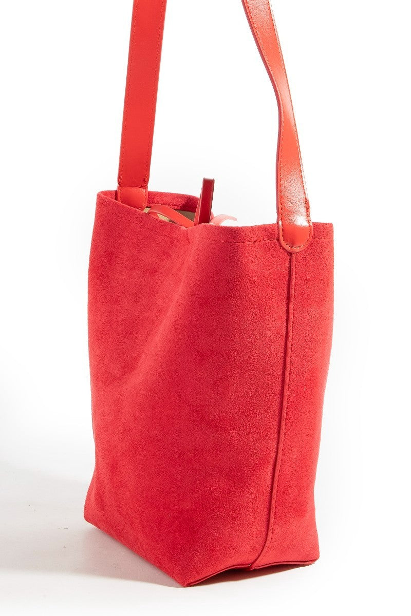 Deja Suede Bucket Tote - Light Brown