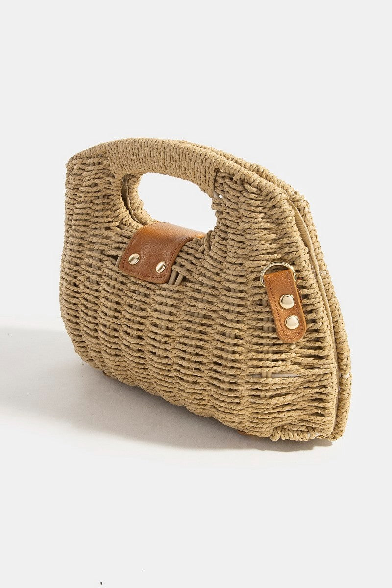 Ellis Woven Edge Handbag - Khaki