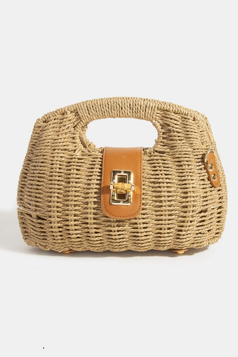 Ellis Woven Edge Handbag - Khaki