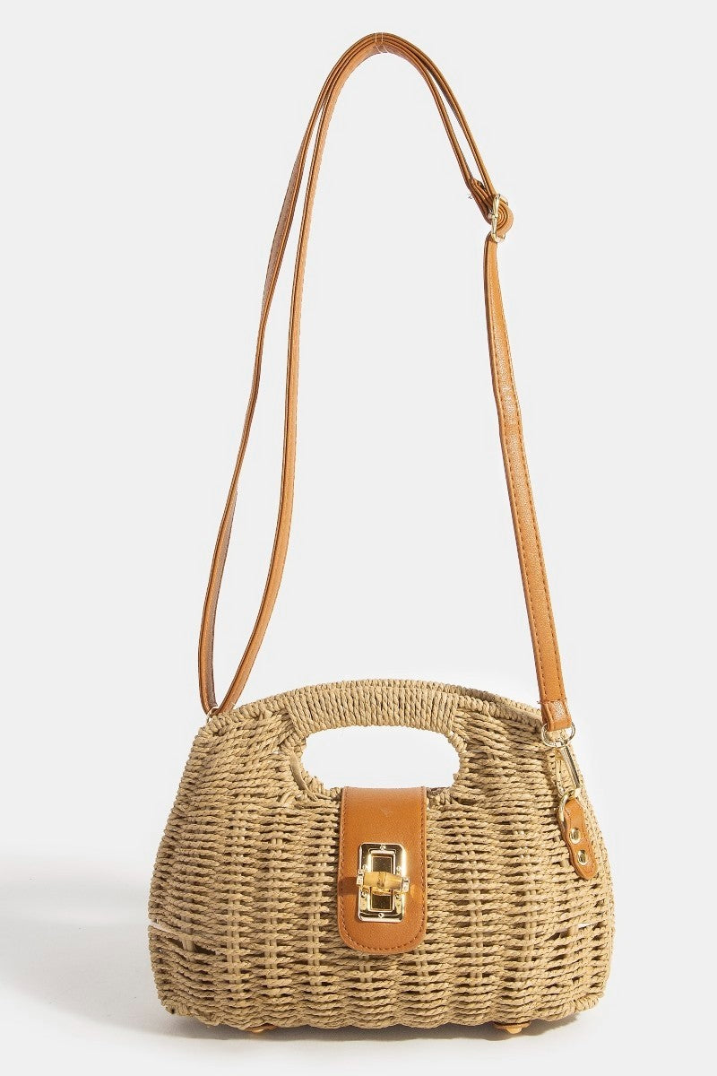 Ellis Woven Edge Handbag - Khaki