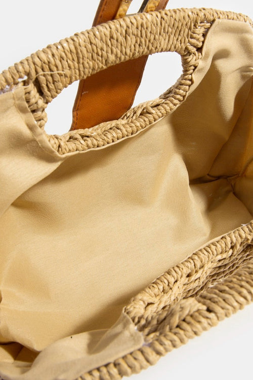 Ellis Woven Edge Handbag - Khaki