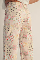Eliana Pastel Patchwork Wide Leg Pants