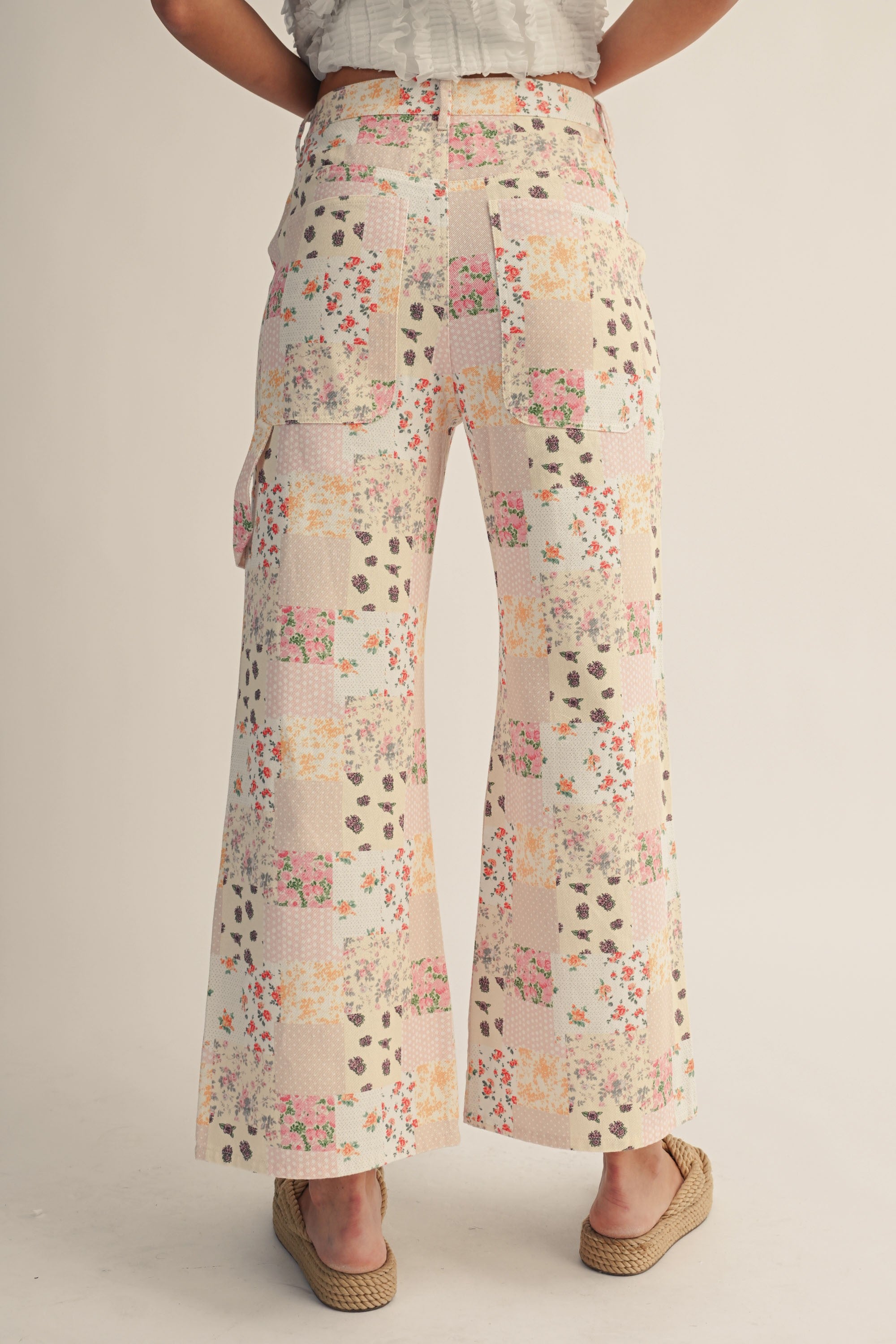 Eliana Pastel Patchwork Wide Leg Pants