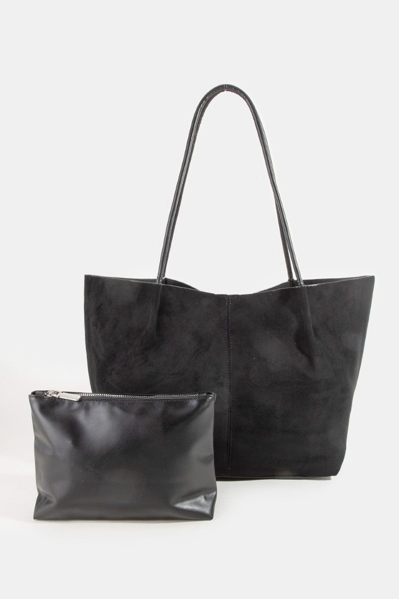 Sloane Suede Tote Bag - Black