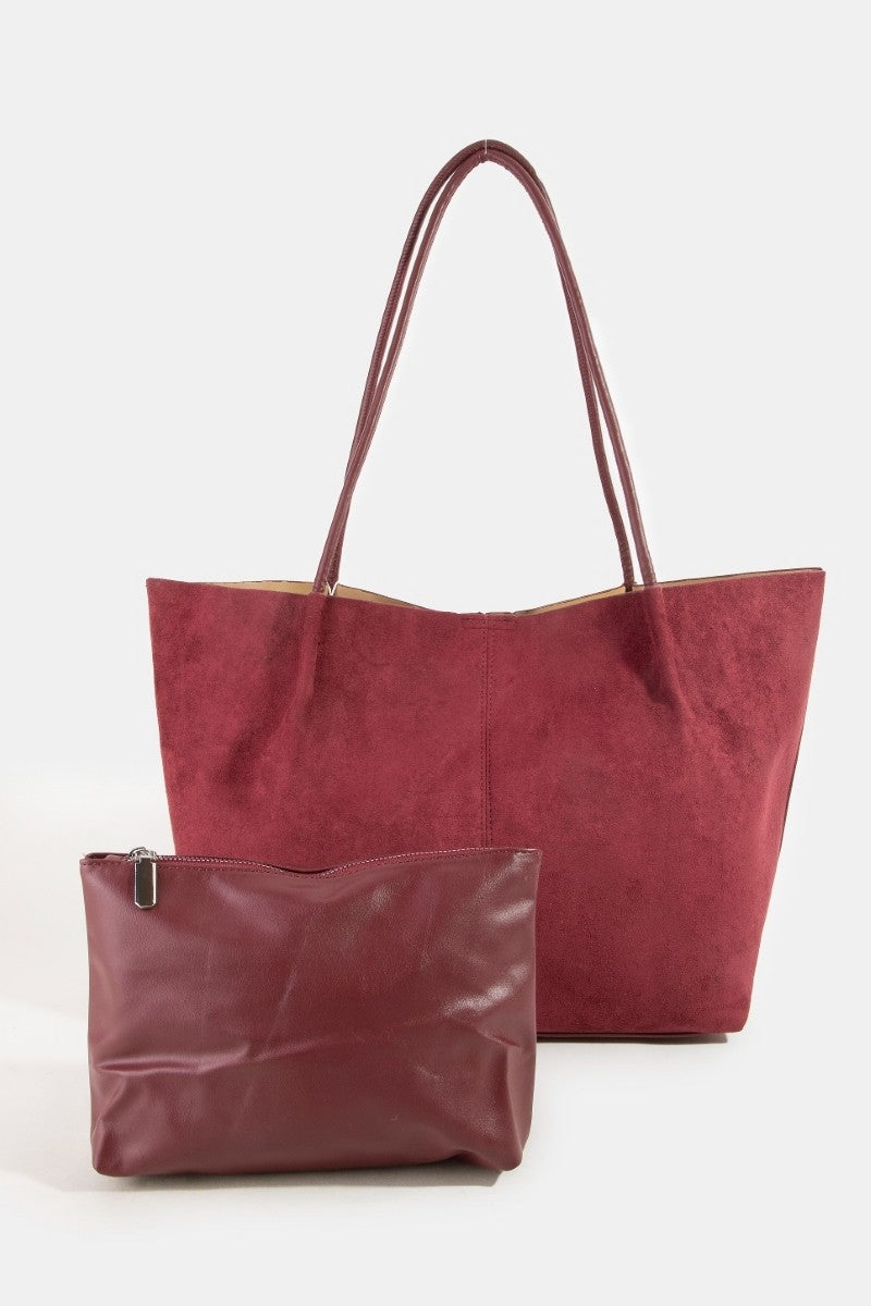 Sloane Suede Tote Bag - Burgandy