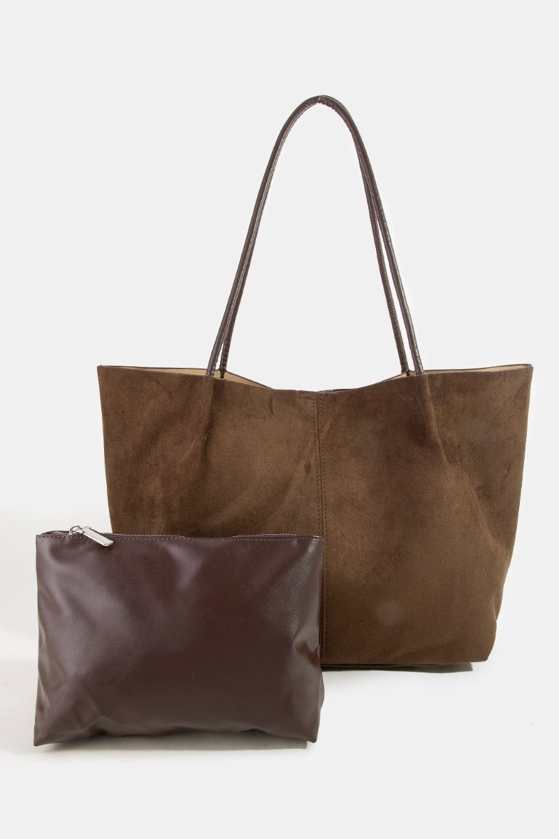 Sloane Suede Tote Bag - Dark Brown