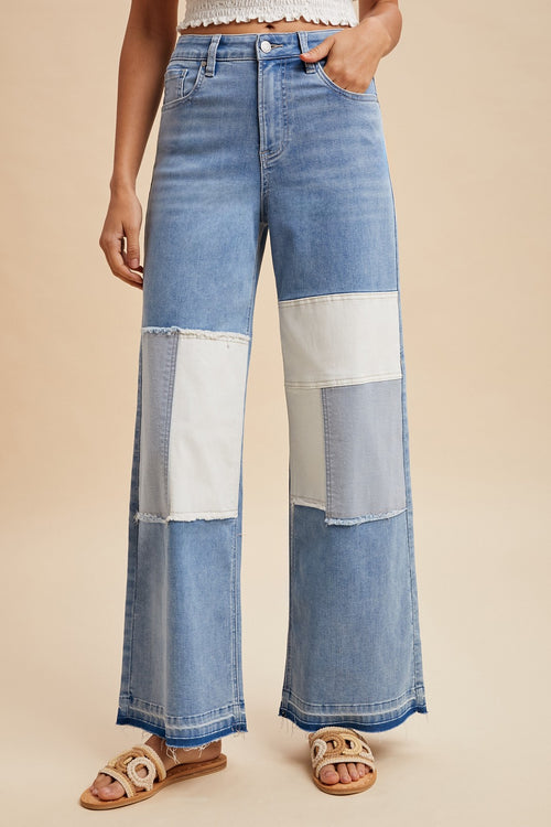 Mila High-Rise Patchwork Jeans
