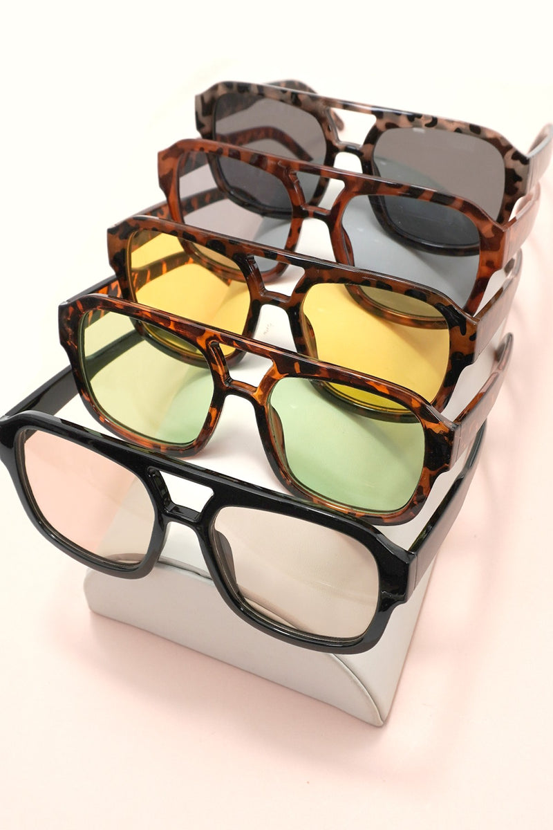 Harper Oversized Sunglasses - Black/Brown