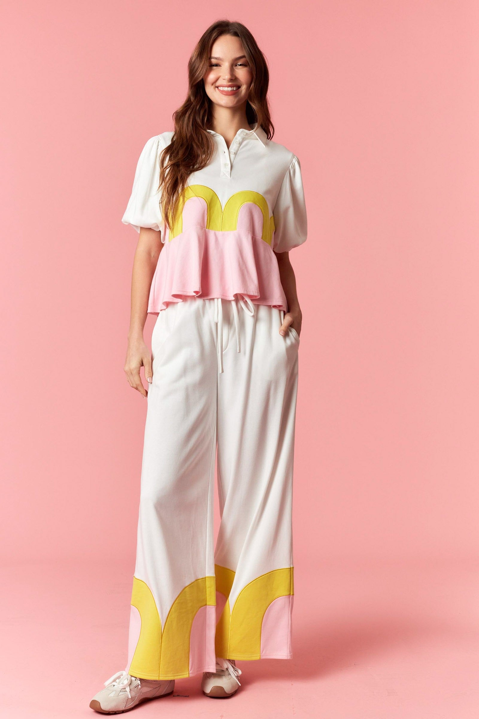 Ava Color Block Bubble Top