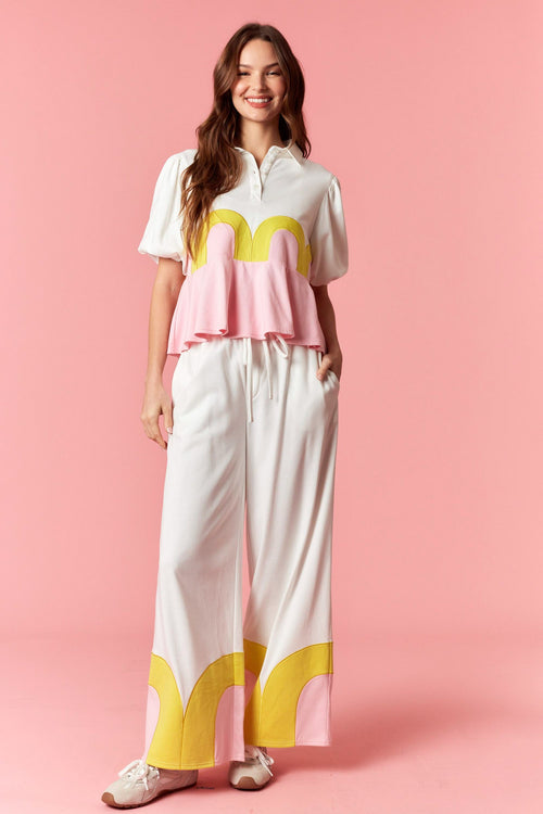 Ava Color Block Bubble Top