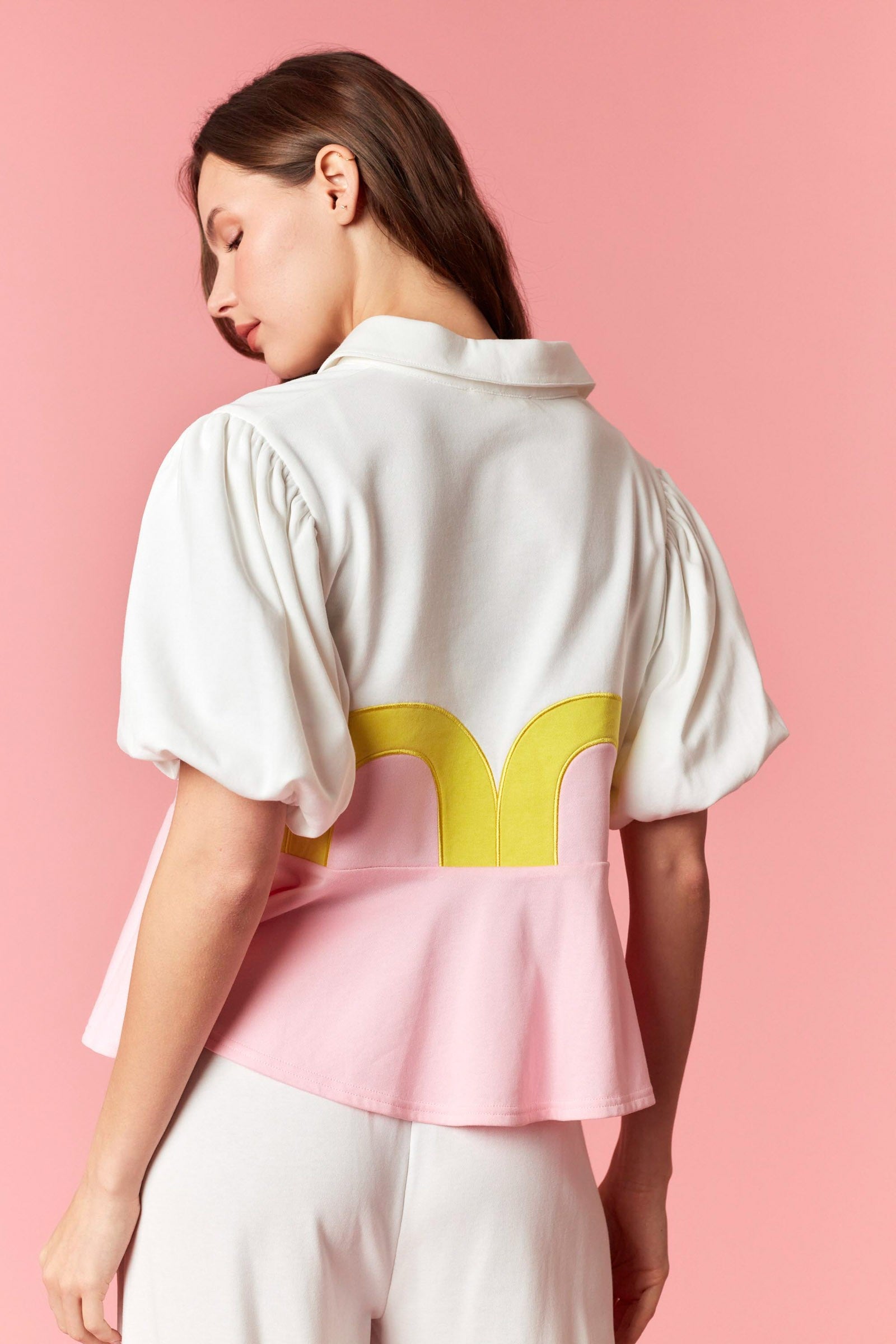 Ava Color Block Bubble Top