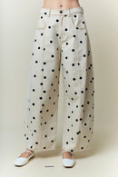 Noa Polka Dot Wide Denim – Cream/Black
