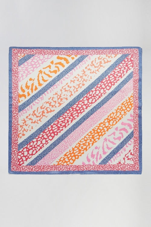 Paloma Striped Animal Print Square Scarf