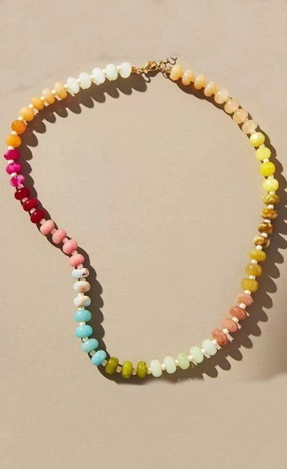 Kiara Natural Stone Necklace - Pastel