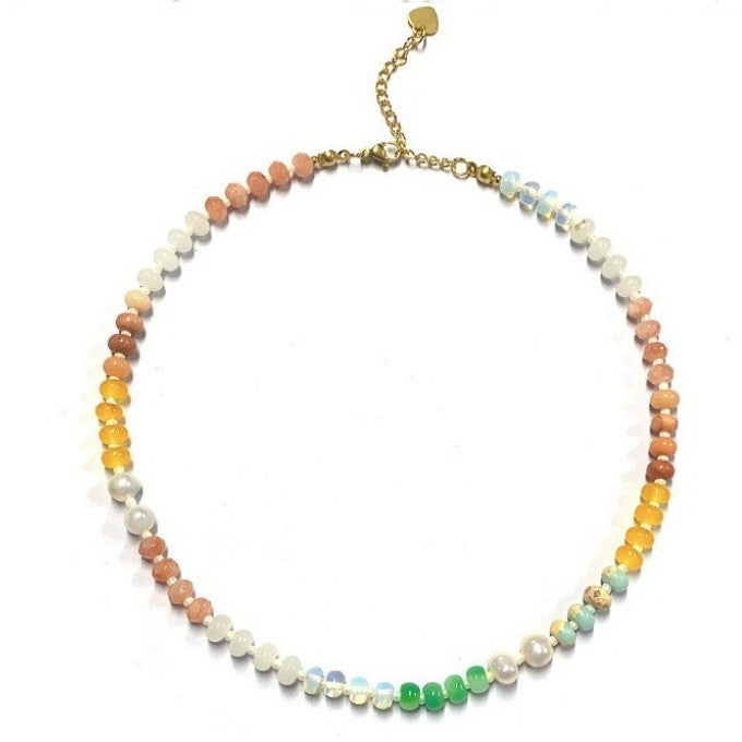 Kiara Natural Stone Necklace - Clear