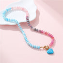 Izzy Stone & Glass Beaded Necklace - Turquoise