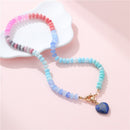 Izzy Stone & Glass Beaded Necklace - Lapis